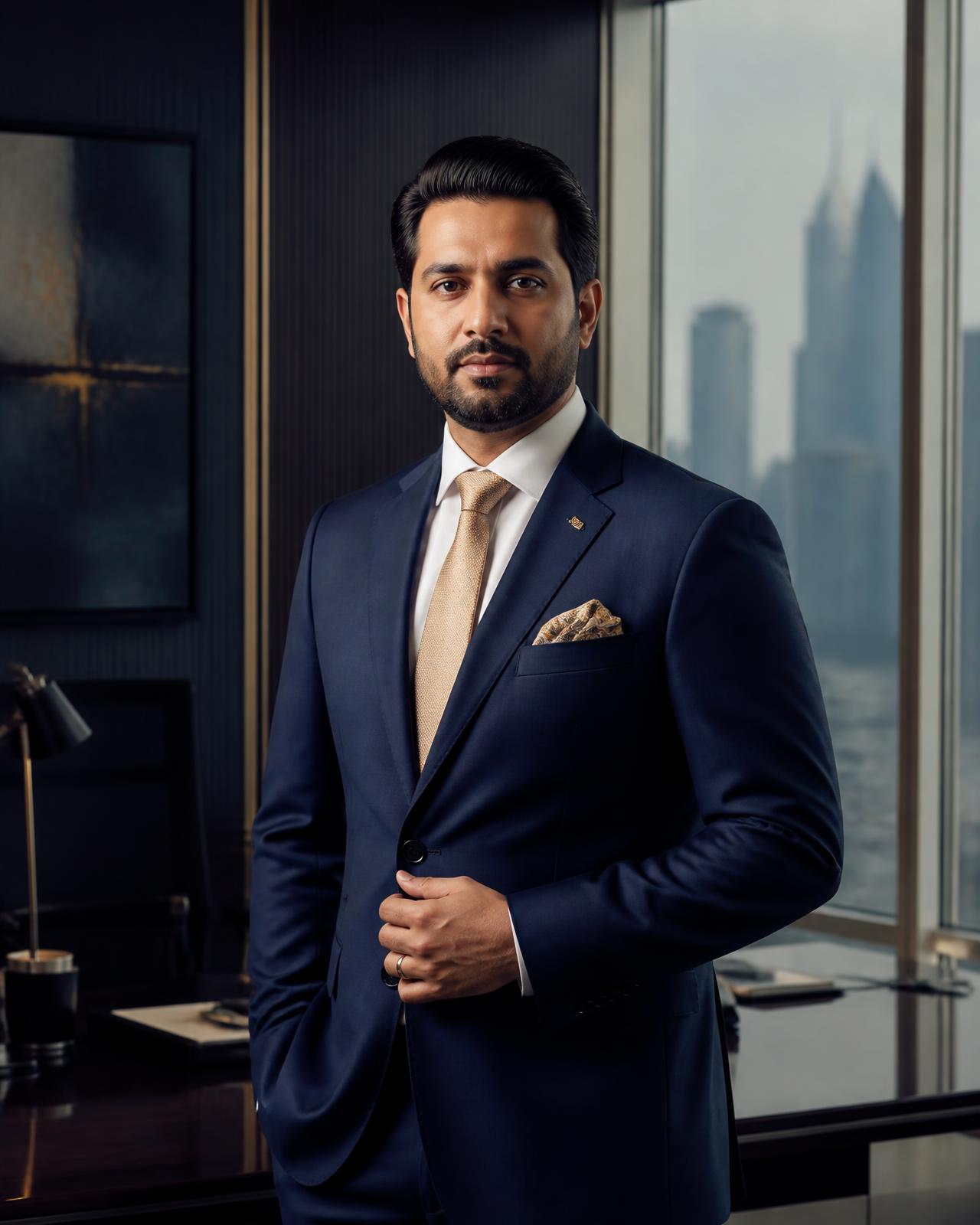Business owner standing in an executive office